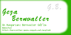 geza bernvaller business card